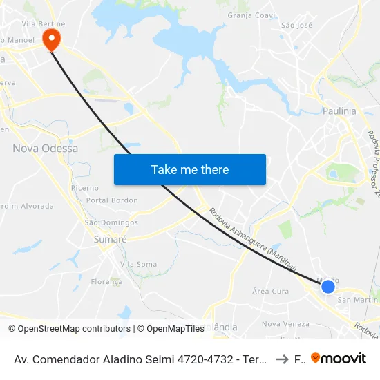 Av. Comendador Aladino Selmi 4720-4732 - Terminal Intermodal De Cargas (Tic) Campinas - SP Brasil to Fam map