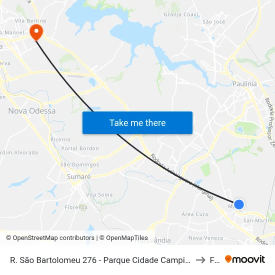 R. São Bartolomeu 276 - Parque Cidade Campinas Campinas - SP Brasil to Fam map