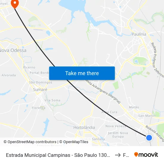 Estrada Municipal Campinas - São Paulo 13068 Brasil to Fam map