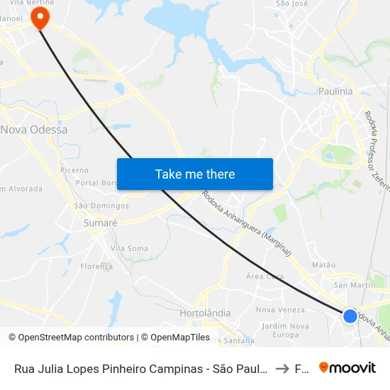 Rua Julia Lopes Pinheiro Campinas - São Paulo 13067 Brasil to Fam map