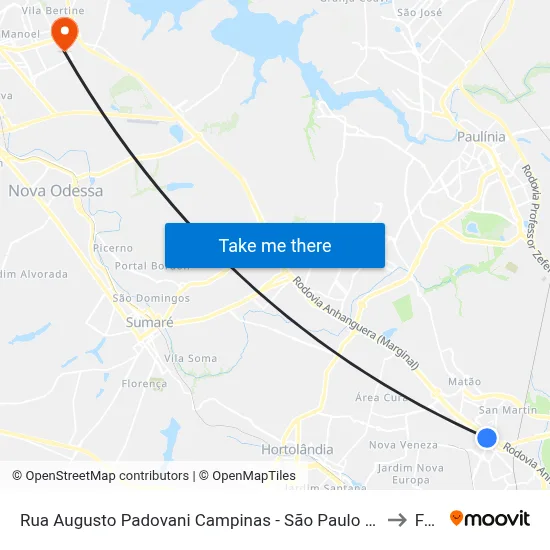 Rua Augusto Padovani Campinas - São Paulo 13068 Brasil to Fam map