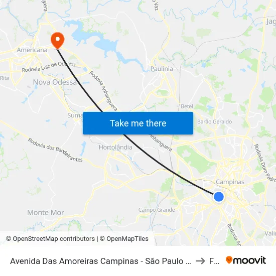 Avenida Das Amoreiras Campinas - São Paulo 13036-225 Brasil to Fam map