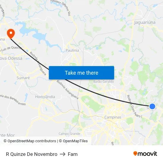 R Quinze De Novembro to Fam map