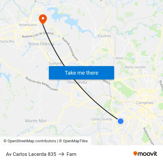 Av Carlos Lacerda 835 to Fam map