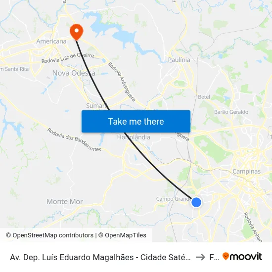 Av. Dep. Luís Eduardo Magalhães - Cidade Satélite Íris Campinas - SP 13059-590 Brasil to Fam map