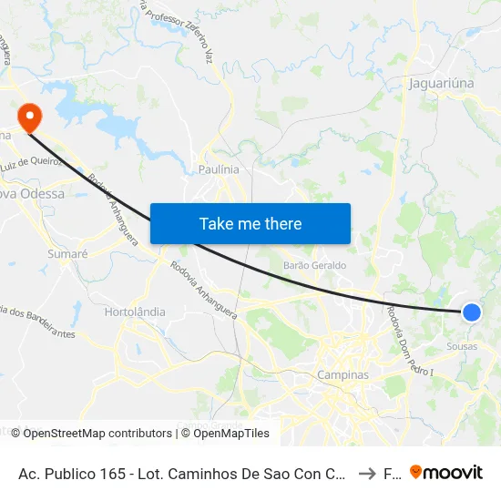 Ac. Publico 165 - Lot. Caminhos De Sao Con Campinas - SP 13104-070 Brasil to Fam map
