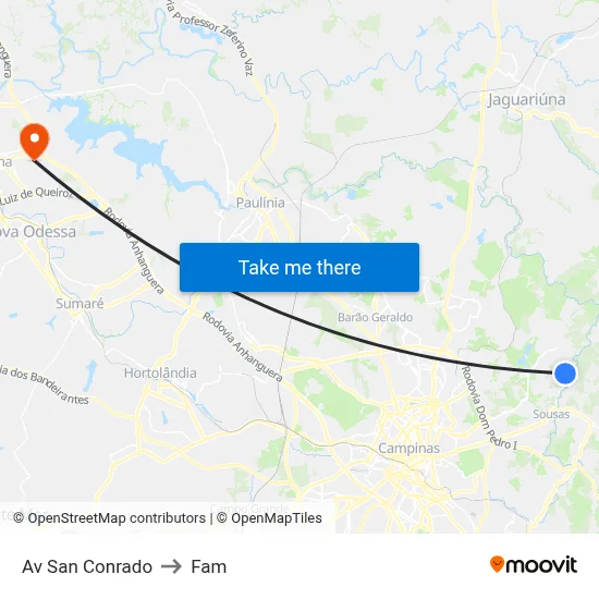 Av San Conrado to Fam map