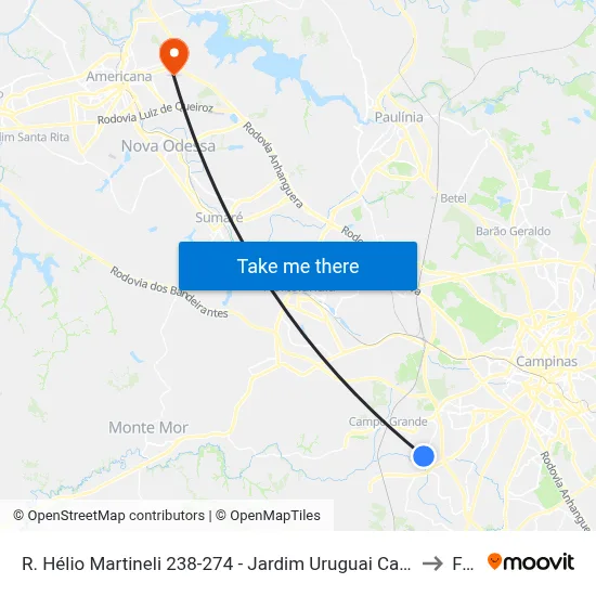 R. Hélio Martineli 238-274 - Jardim Uruguai Campinas - SP Brasil to Fam map