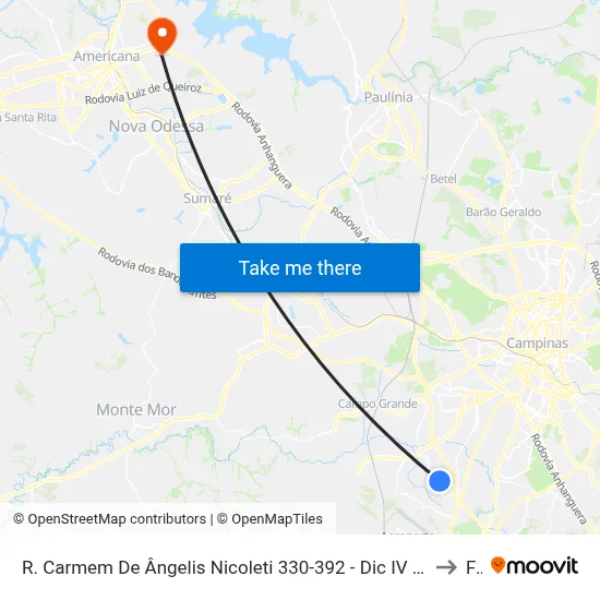 R. Carmem De Ângelis Nicoleti 330-392 - Dic IV (Conjunto Hab. Lech Walesa) Campinas - SP 13054-411 Brasil to Fam map