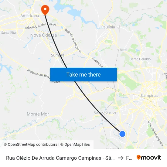 Rua Olézio De Arruda Camargo Campinas - São Paulo Brasil to Fam map