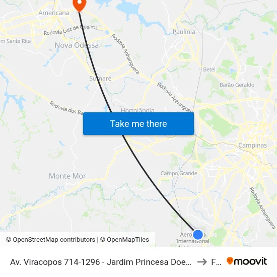 Av. Viracopos 714-1296 - Jardim Princesa Doeste Campinas - SP Brasil to Fam map