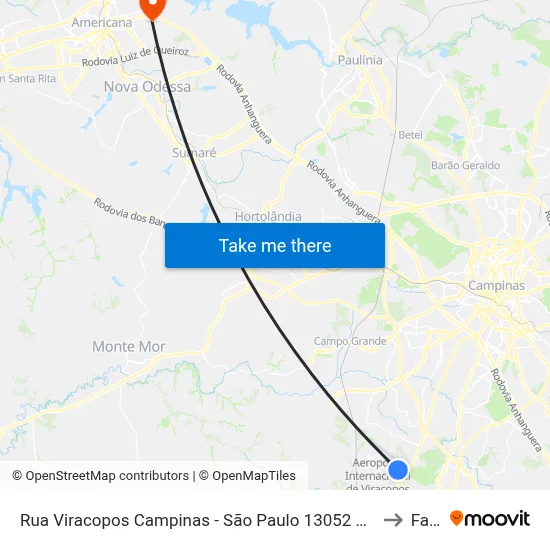 Rua Viracopos Campinas - São Paulo 13052 Brasil to Fam map