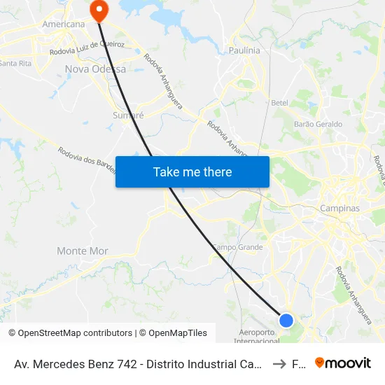 Av. Mercedes Benz 742 - Distrito Industrial Campinas - SP Brasil to Fam map