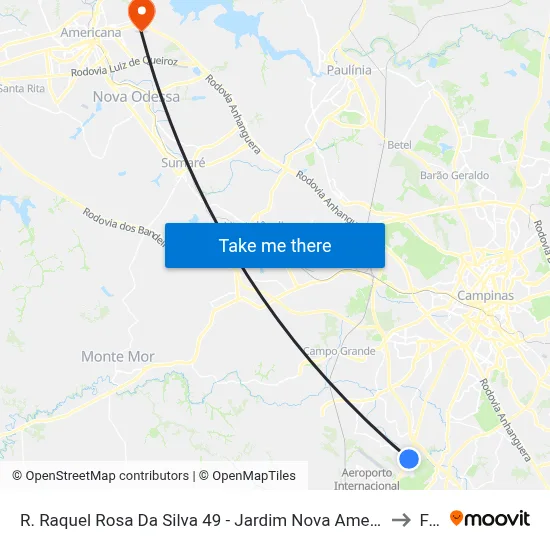 R. Raquel Rosa Da Silva 49 - Jardim Nova America Campinas - SP Brasil to Fam map