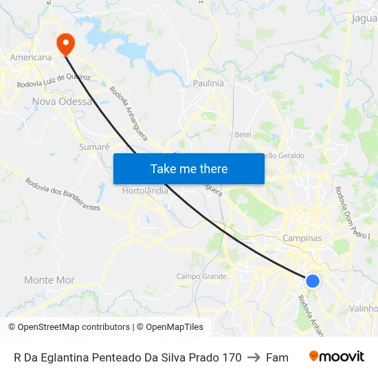 R Da Eglantina Penteado Da Silva Prado 170 to Fam map