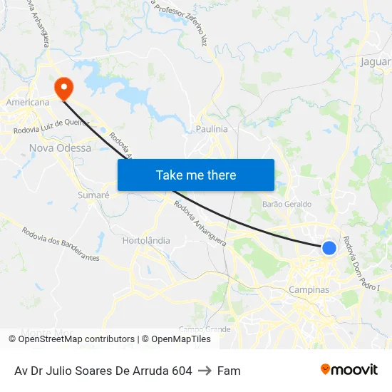 Av Dr Julio Soares De Arruda 604 to Fam map