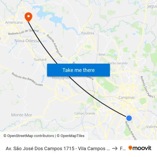 Av. São José Dos Campos 1715 - Vila Campos Sales Campinas - SP Brasil to Fam map