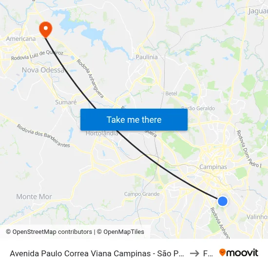 Avenida Paulo Correa Viana Campinas - São Paulo 13044 Brasil to Fam map