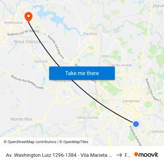Av. Washington Luiz 1296-1384 - Vila Marieta Campinas - SP Brasil to Fam map