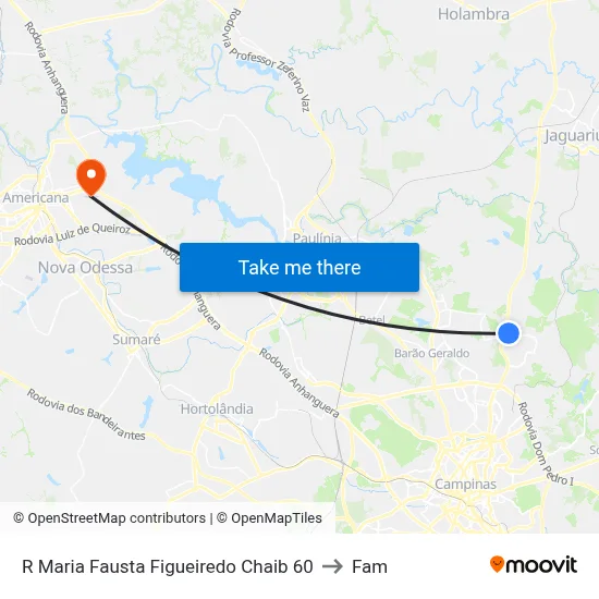R Maria Fausta Figueiredo Chaib 60 to Fam map