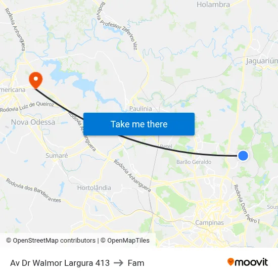 Av Dr Walmor Largura 413 to Fam map