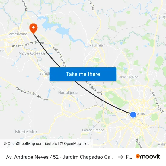 Av. Andrade Neves 452 - Jardim Chapadao Campinas - SP Brasil to Fam map