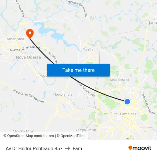 Av Dr Heitor Penteado 857 to Fam map