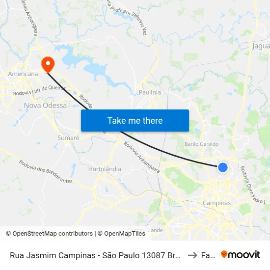 Rua Jasmim Campinas - São Paulo 13087 Brasil to Fam map