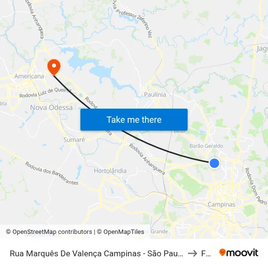 Rua Marquês De Valença Campinas - São Paulo Brasil to Fam map