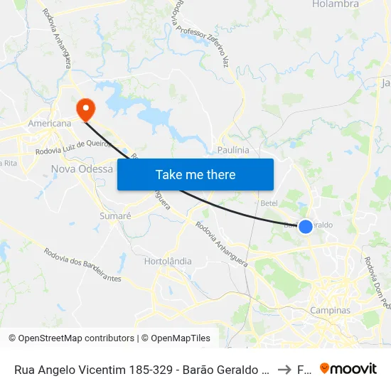 Rua Angelo Vicentim 185-329 - Barão Geraldo Campinas - SP Brasil to Fam map