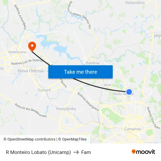 R Monteiro Lobato (Unicamp) to Fam map