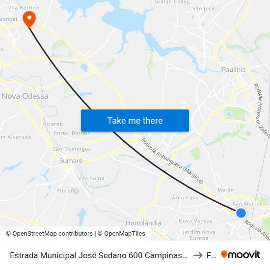 Estrada Municipal José Sedano 600 Campinas - São Paulo 13069-335 Brasil to Fam map