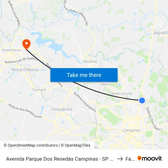 Avenida Parque Dos Resedás Campinas - SP Brasil to Fam map