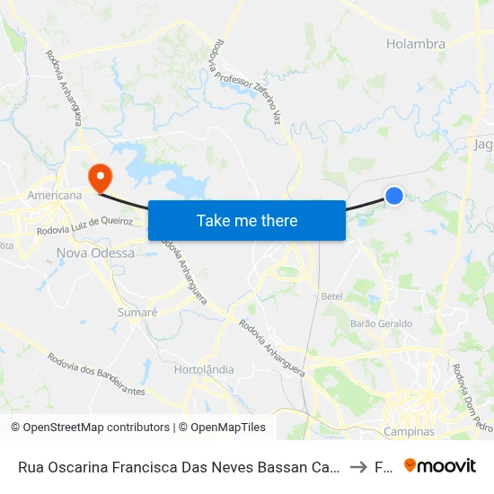 Rua Oscarina Francisca Das Neves Bassan Campinas - SP Brasil to Fam map