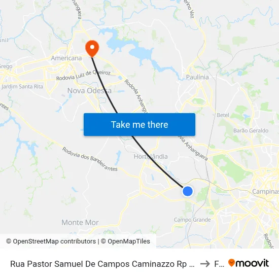 Rua Pastor Samuel De Campos Caminazzo Rp 4-16 Hortolândia - São Paulo Brasil to Fam map