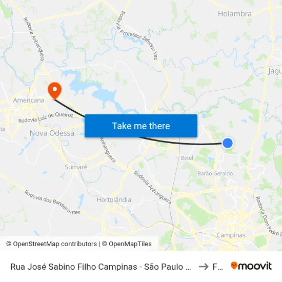 Rua José Sabino Filho Campinas - São Paulo 13085 Brasil to Fam map