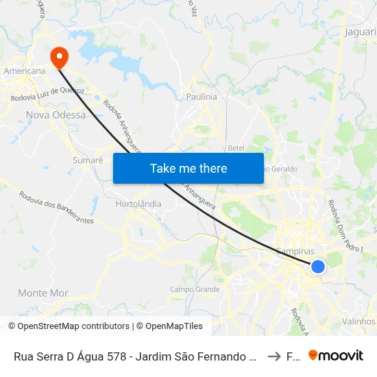 Rua Serra D Água 578 - Jardim São Fernando Campinas - SP Brasil to Fam map