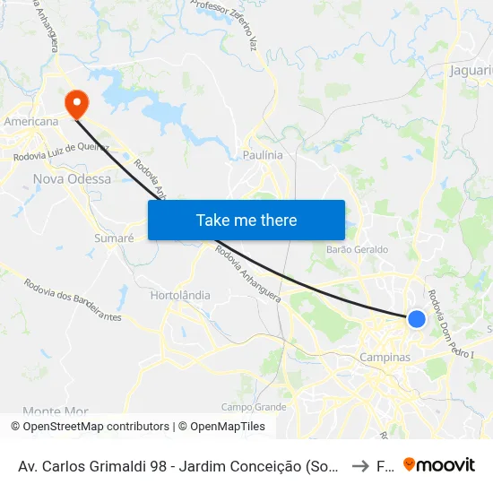 Av. Carlos Grimaldi 98 - Jardim Conceição (Sousas) Campinas - SP Brasil to Fam map