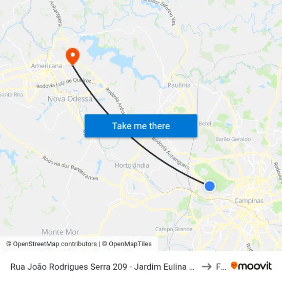 Rua João Rodrigues Serra 209 - Jardim Eulina Campinas - SP 13063-240 Brasil to Fam map