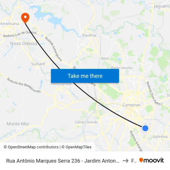 Rua Antônio Marques Serra 236 - Jardim Antonio Von Zuben Campinas - SP 13044-500 Brasil to Fam map