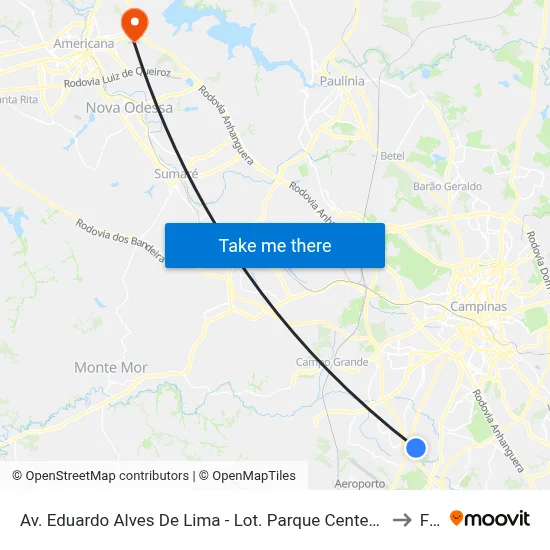 Av. Eduardo Alves De Lima - Lot. Parque Centenario Campinas - SP Brasil to Fam map