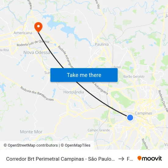 Corredor Brt Perimetral Campinas - São Paulo 13032 Brasil to Fam map