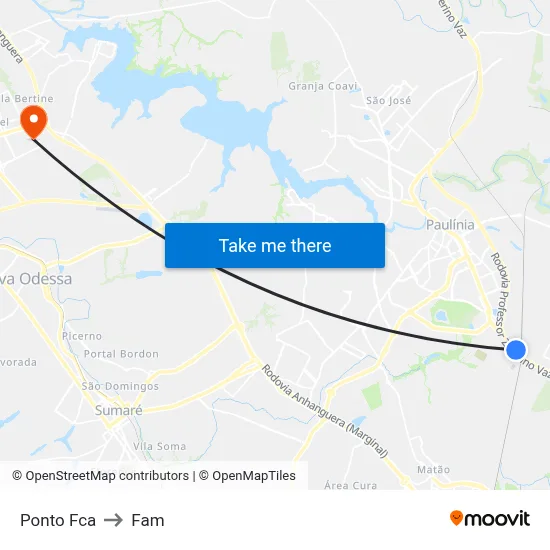 Ponto Fca to Fam map