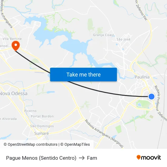 Pague Menos (Sentido Centro) to Fam map