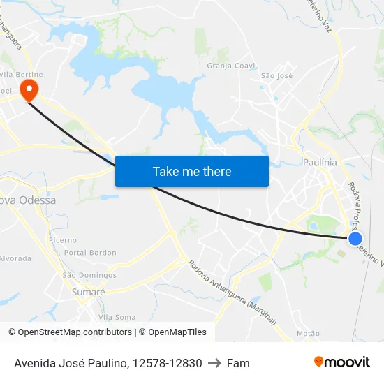 Avenida José Paulino, 12578-12830 to Fam map