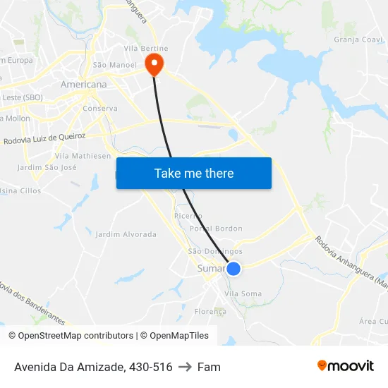 Avenida Da Amizade, 430-516 to Fam map