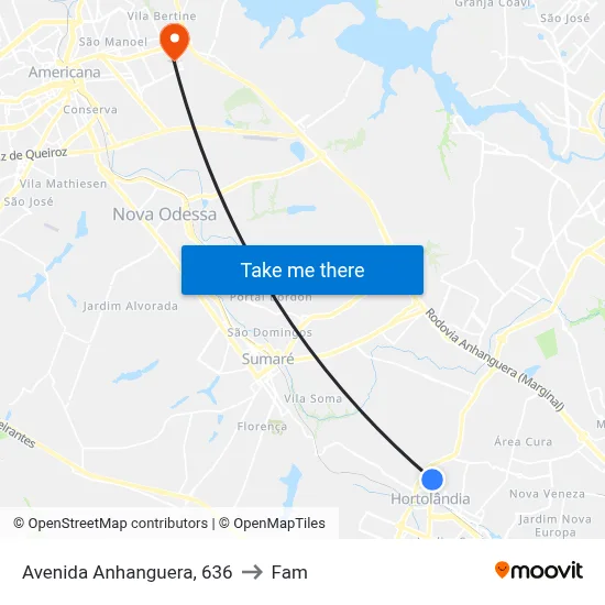 Avenida Anhanguera, 636 to Fam map