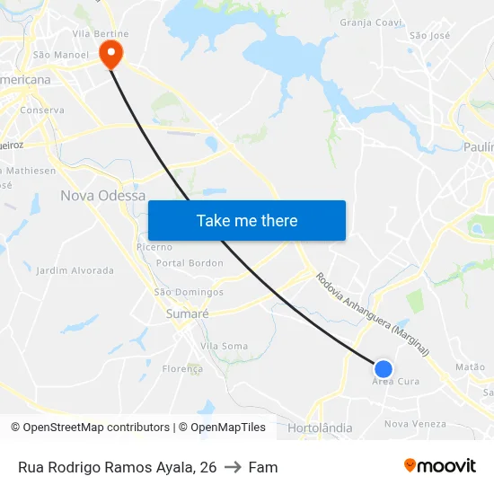 Rua Rodrigo Ramos Ayala, 26 to Fam map