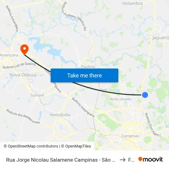 Rua Jorge Nicolau Salamene Campinas - São Paulo 13098 Brasil to Fam map