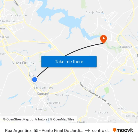 Rua Argentina, 55 - Ponto Final Do Jardim Lucélia - Jardim Lucélia, Sumaré to centro de paulinia map
